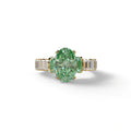 3 Carat Fancy Green Oval Cut Lab-Grown Diamond Wedding Ring – Bellora - 10K Solid Gold / Yellow Gold