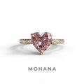 Pink Heart Diamond Engagement Ring – IGI Certified Lab Grown Diamond Pavé Setting - 10K Solid Gold / Rose Gold