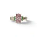 3 Carat Fancy Pink Oval Cut Lab-Grown Diamond Wedding Ring – Bellora - 10K Solid Gold / Yellow Gold
