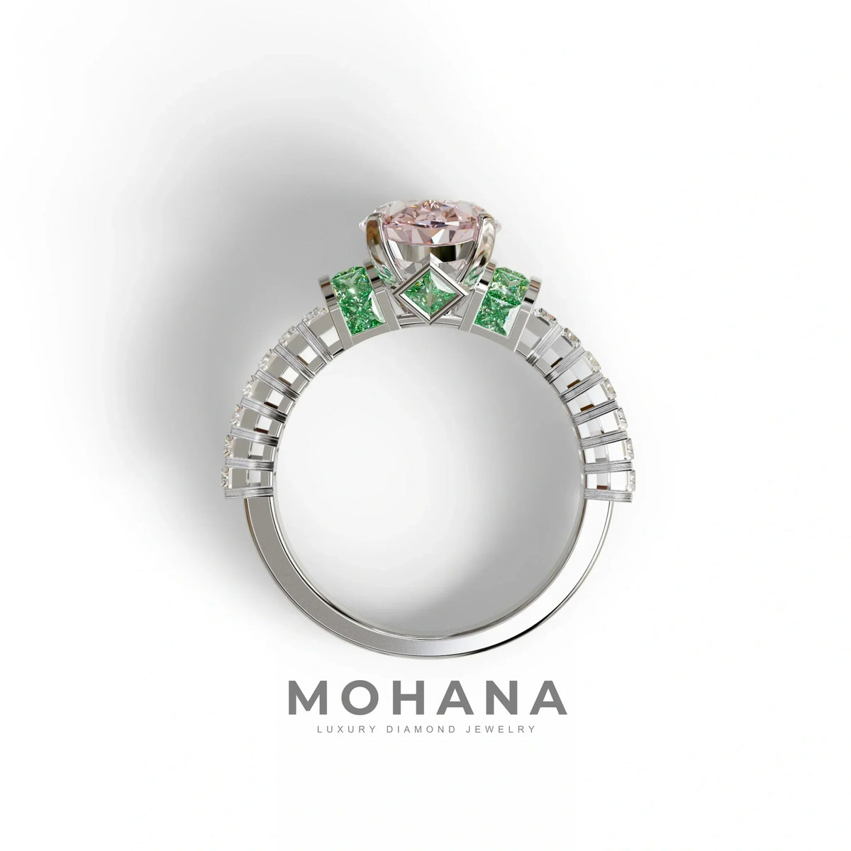 3 Carat Fancy Pink Oval Cut Lab-Grown Diamond Wedding Ring – Bellora