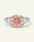 Ready to Ship 3 Carat Fancy Vivid Pink Round Three-Stone Diamond Ring — view 2