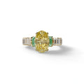 3 Carat Fancy Yellow Oval Cut Lab-Grown Diamond Wedding Ring – Bellora - 10K Solid Gold / Yellow Gold
