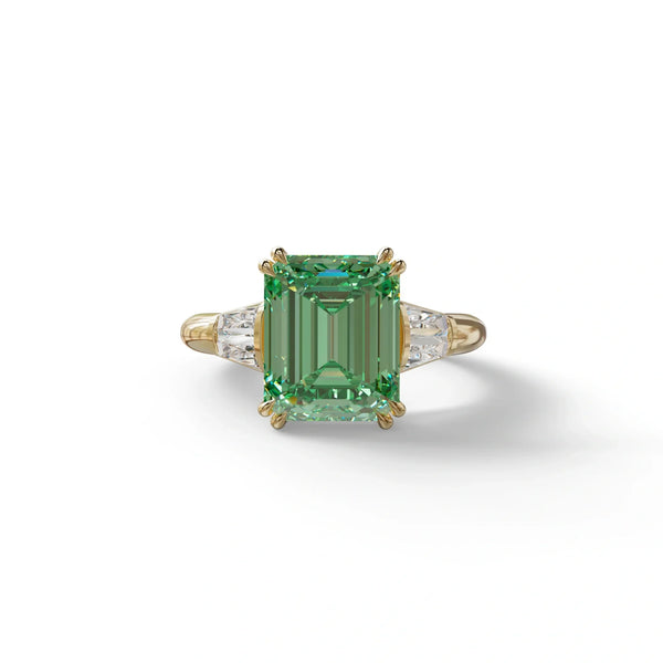 3 Carat Green Lab Grown Diamond Engagement Ring – Emerald Cut Solitaire | Lami