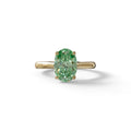 3 Carat Fancy Green Lab Grown Diamond Oval Cut Engagement Ring | Secret Pink Diamond- Eclipse - 10K Solid Gold / Yellow