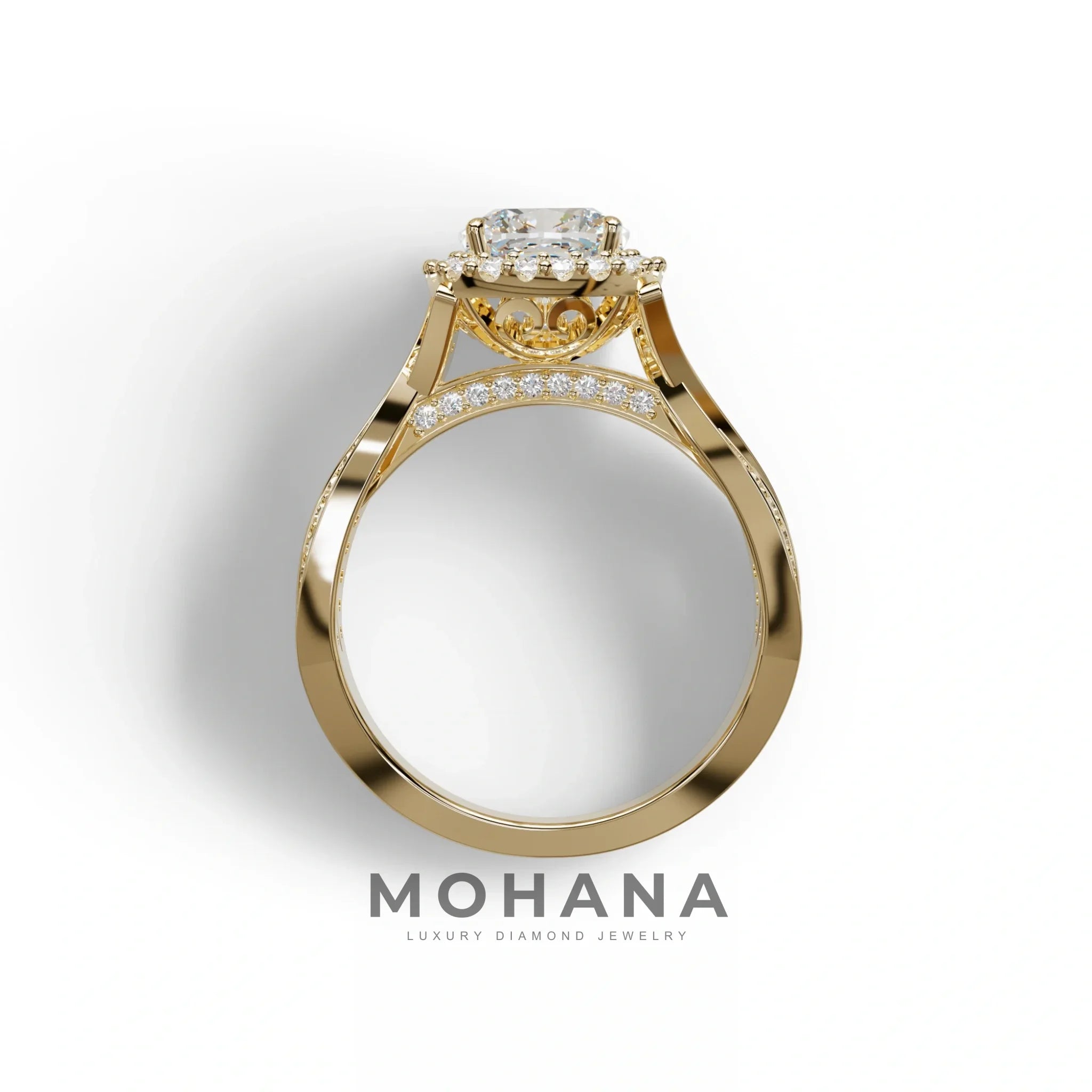 3 Carat E VVS Cushion Cut Lab Grown Diamond Engagement Ring - Odessa