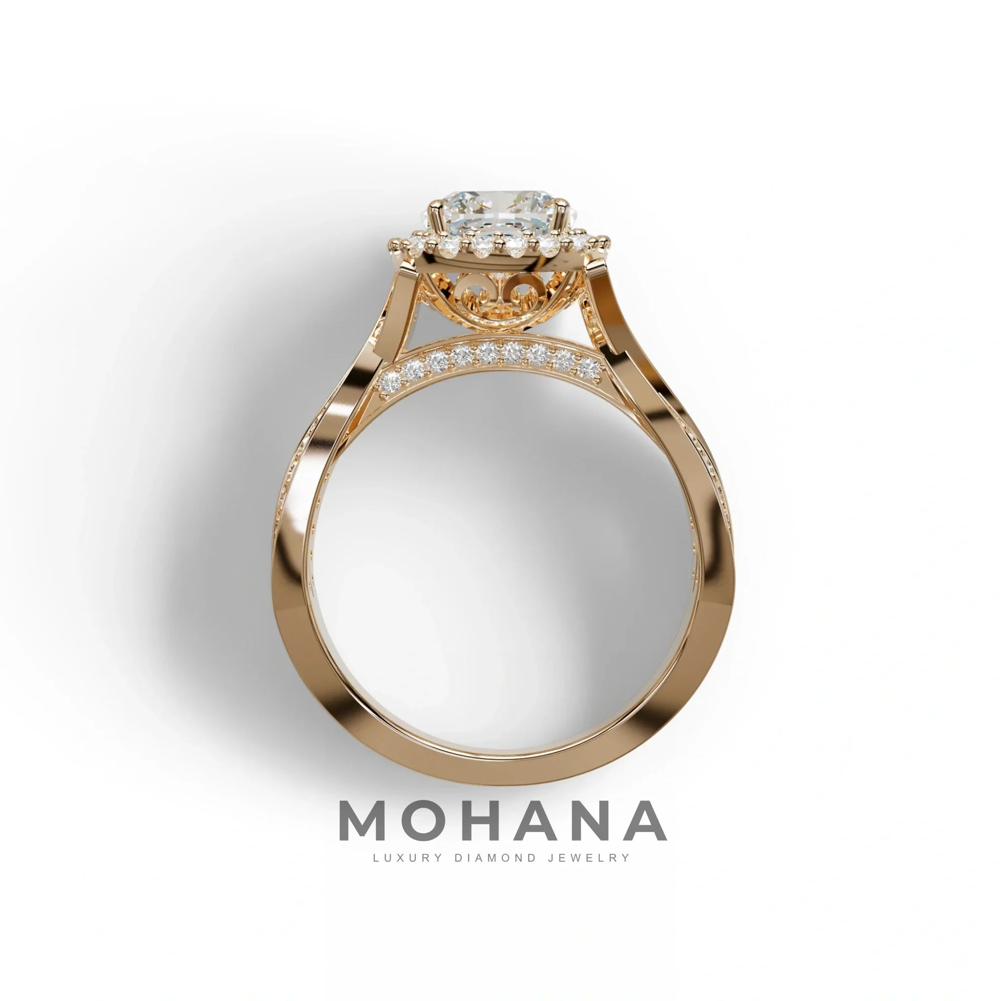 3 Carat E VVS Cushion Cut Lab Grown Diamond Engagement Ring - Odessa
