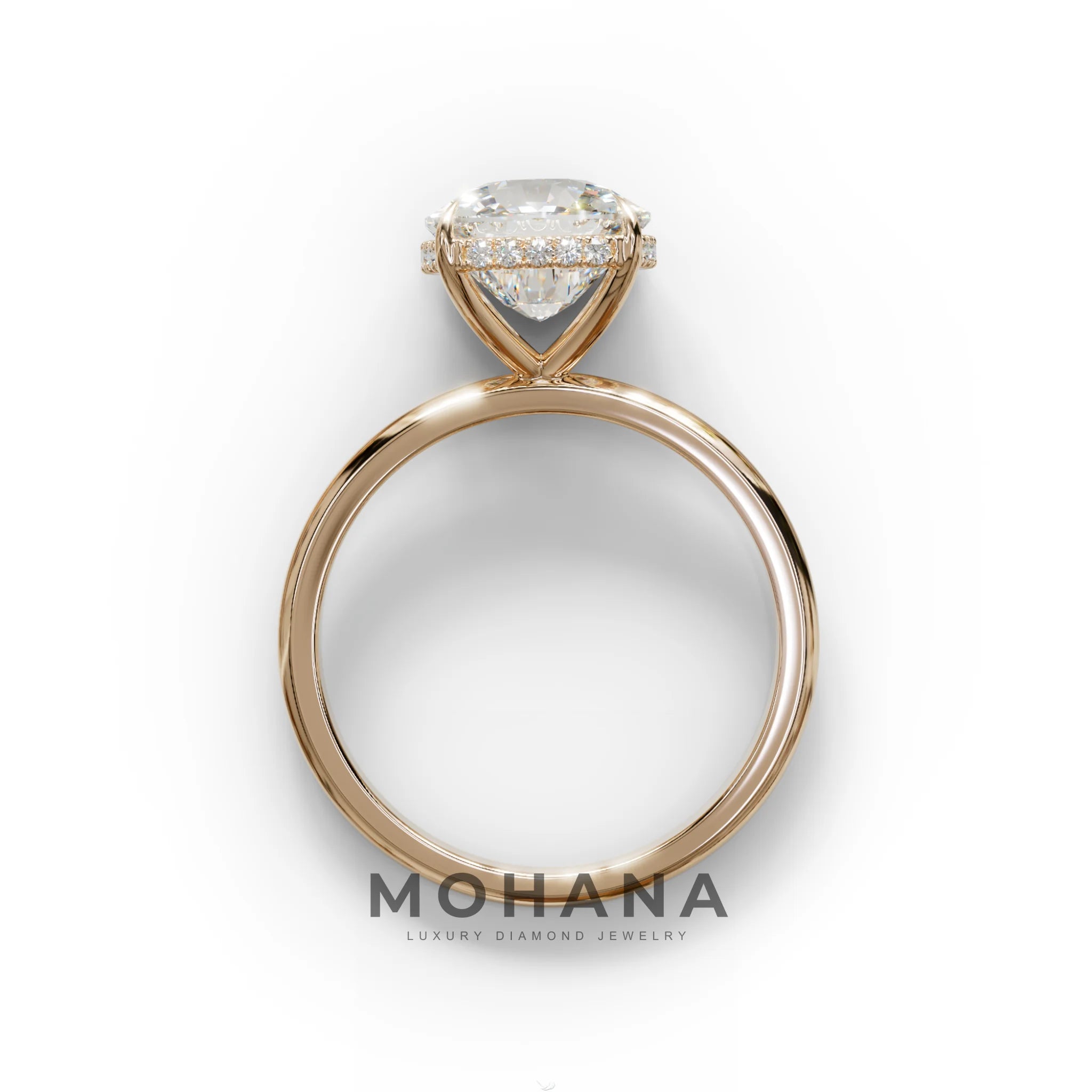 3 Carat E VVS Cushion Lab Diamond Hidden Halo Ring