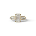 3 Ct E/VVS Emerald Cut Lab Diamond Ring - Lumons - 10K Solid Gold / Yellow Gold