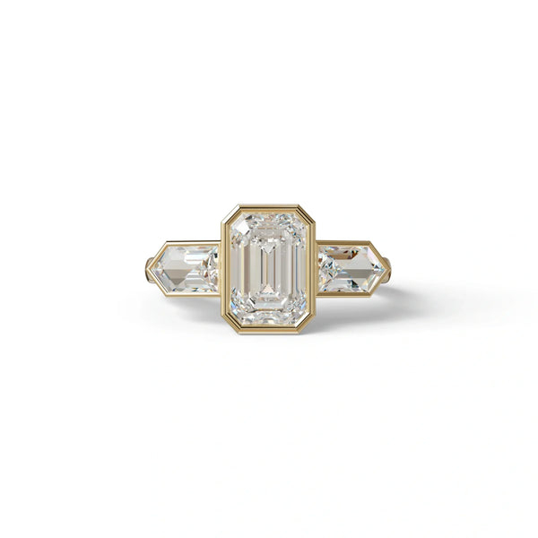 3 Carat Lab Grown Diamond Engagement Ring – Emerald Cut Halo | Lumons
