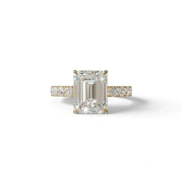 3 Carat Lab Grown Diamond Engagement Ring – Emerald Cut Hidden Halo | Luminary