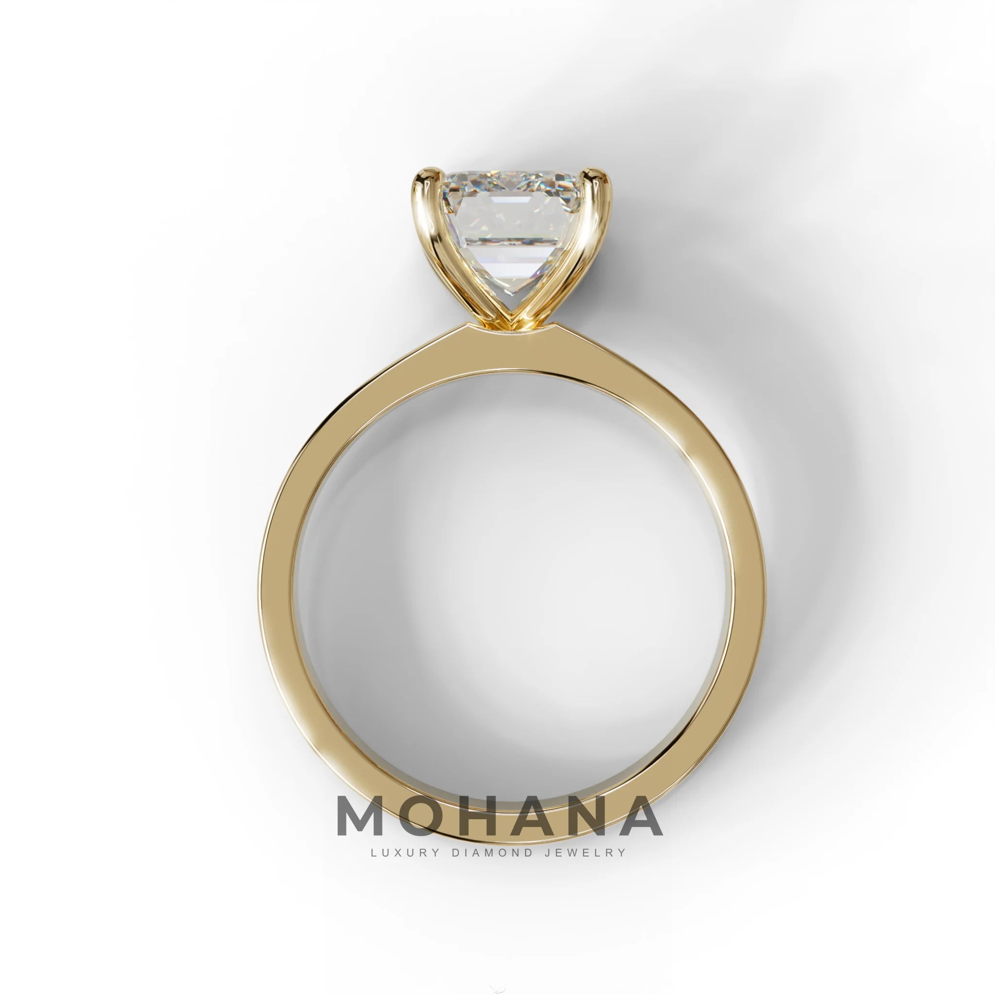 3 Carat Emerald Lab Grown Diamond Solitaire Engagement Ring - Zulu
