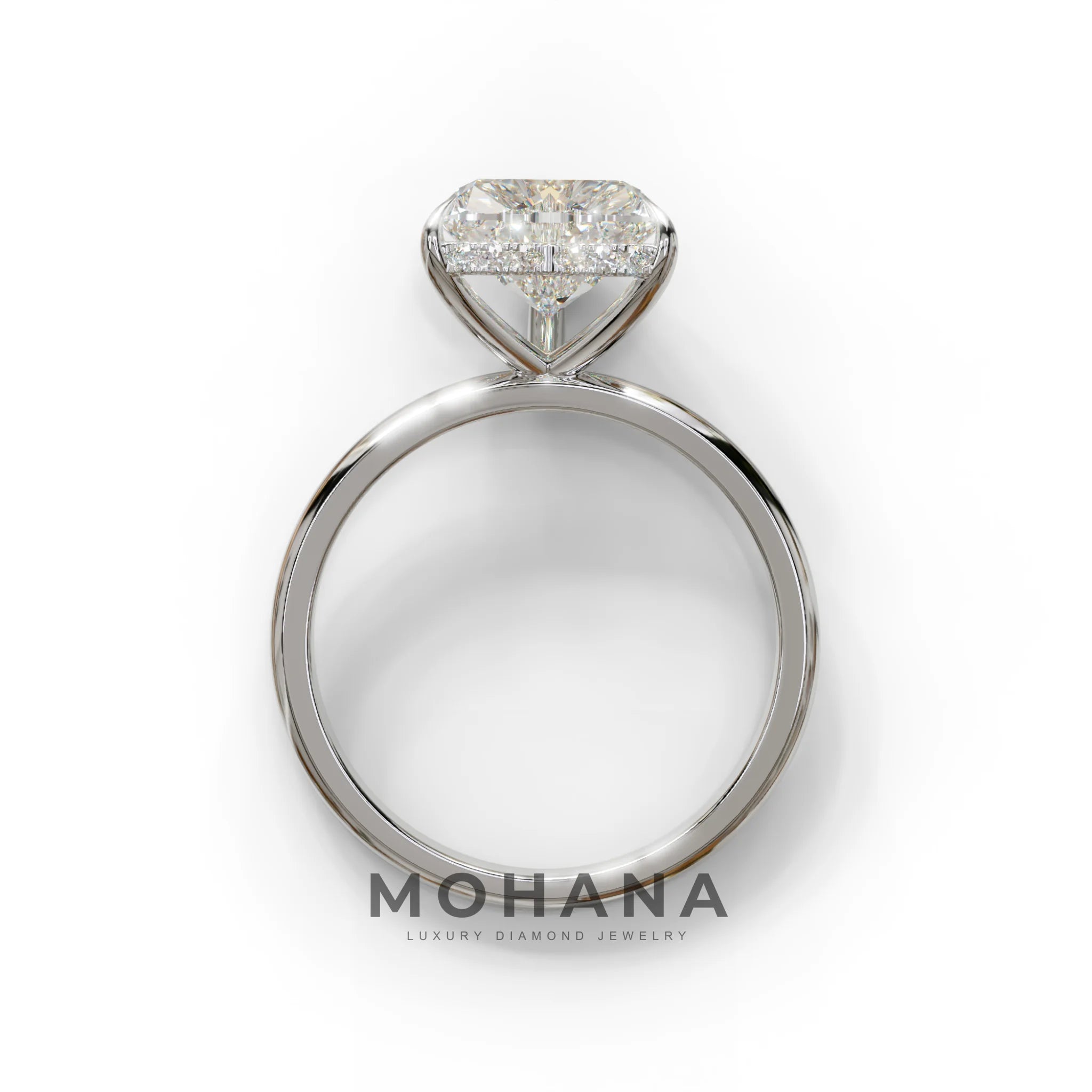 3 Carat E VVS Heart Cut Hidden Halo Set Lab Grown Diamond Engagement Ring