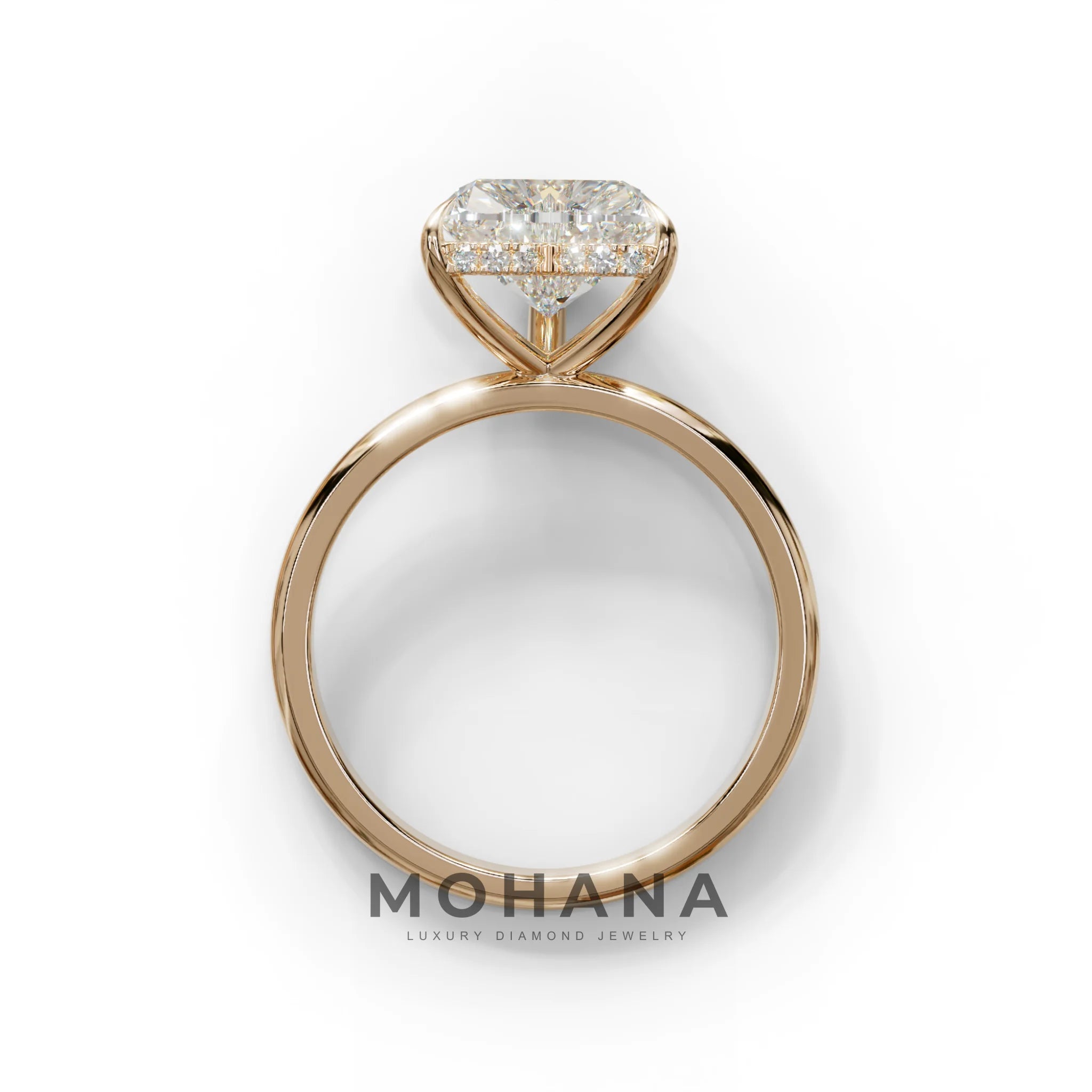3 Carat E VVS Heart Cut Hidden Halo Set Lab Grown Diamond Engagement Ring