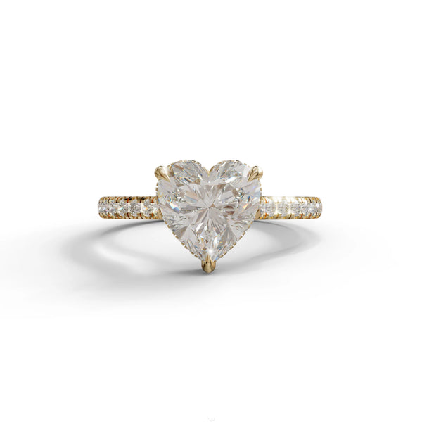 3 Carat Lab Grown Diamond Engagement Ring – Heart Cut Solitaire