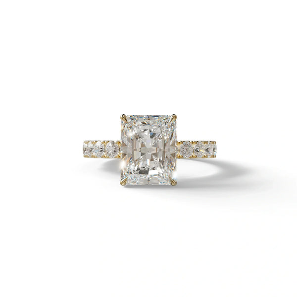 3 Carat Lab Grown Diamond Engagement Ring – Hidden Halo | Lace Bridge