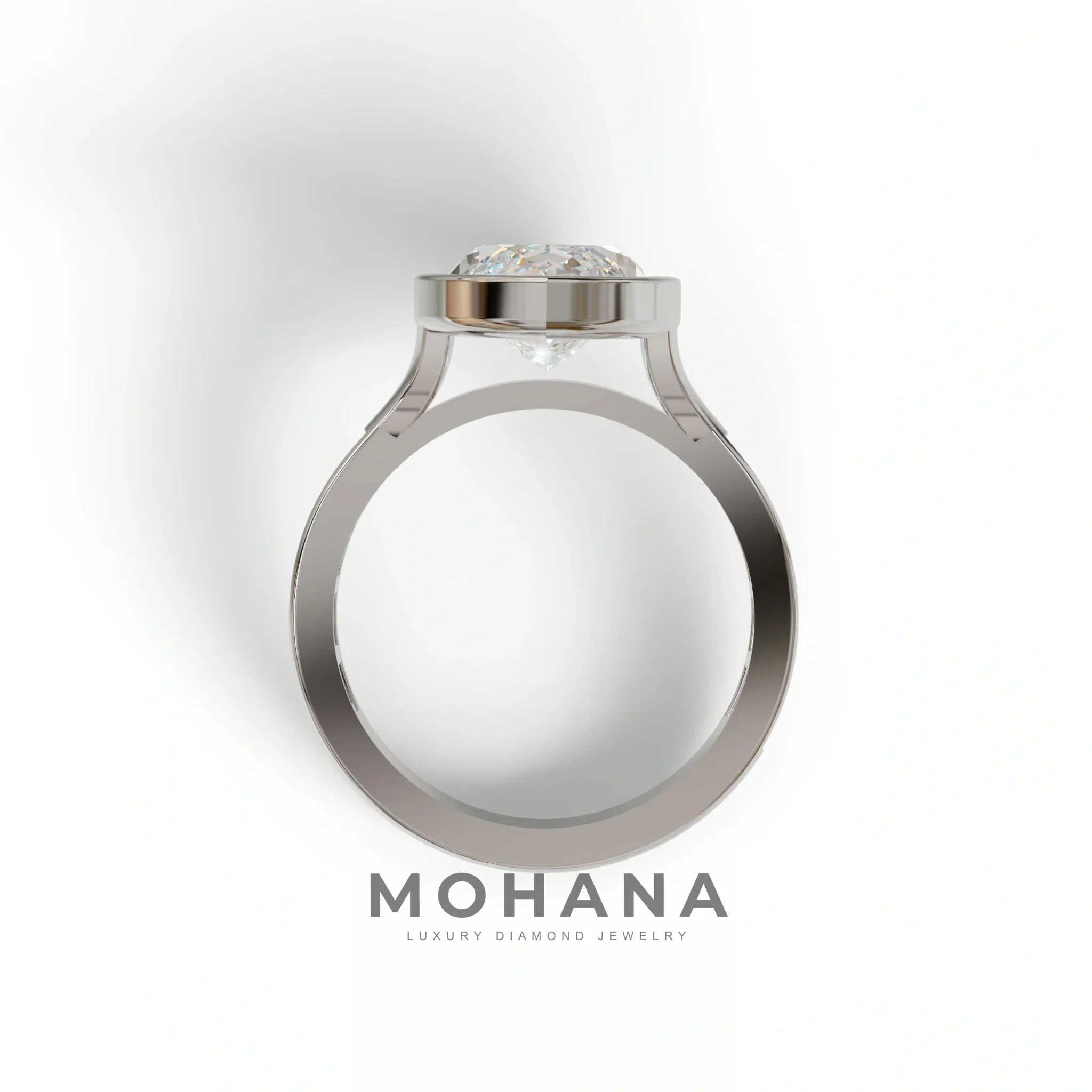3 Ct E/VVS Marquise Cut Lab Diamond Ring With Bezel Set - Kayla