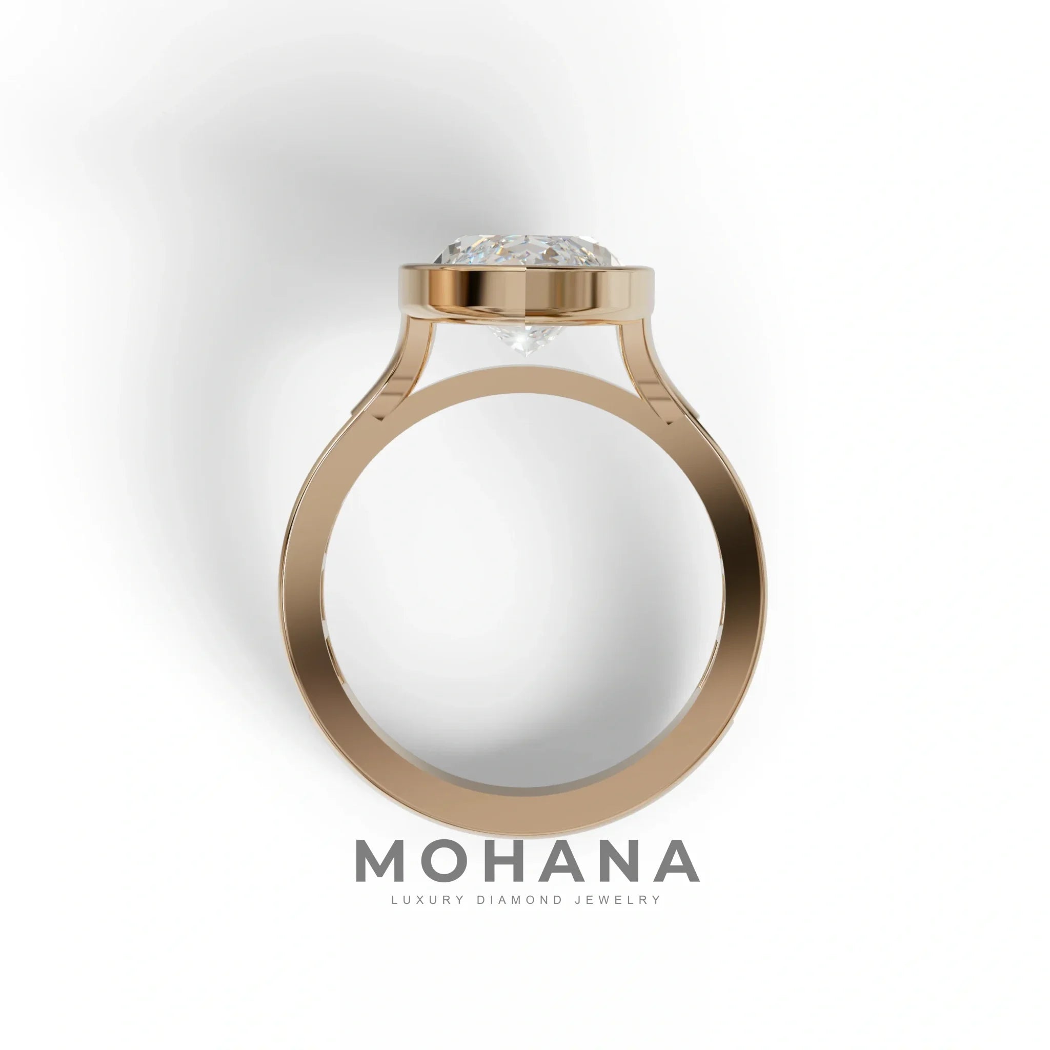 3 Ct E/VVS Marquise Cut Lab Diamond Ring With Bezel Set - Kayla
