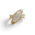 3 Carat Marquise Cut Lab Grown Diamond Curve Ring - Myka - 10K Solid Gold / Yellow Gold
