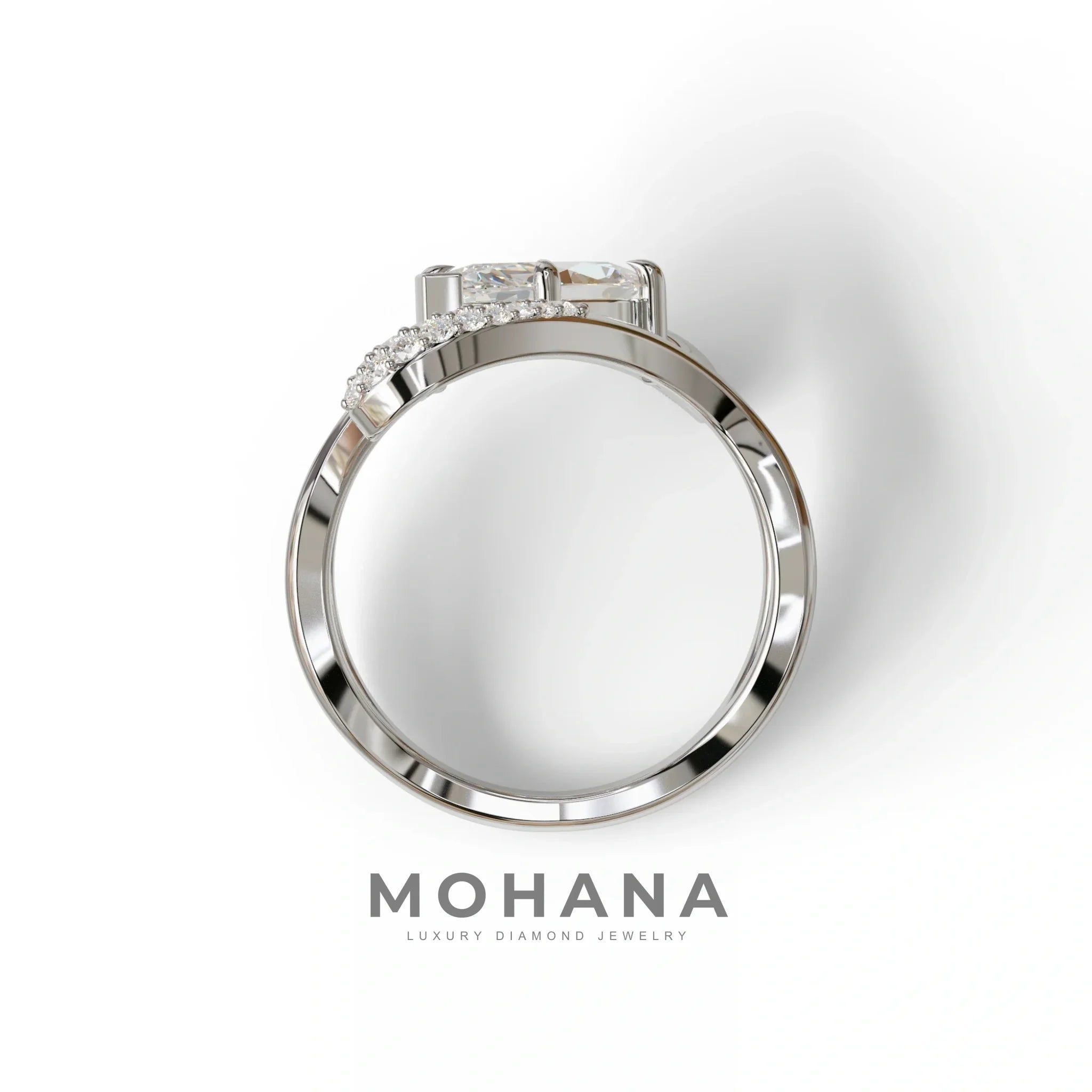 3 Carat Marquise Cut Lab Grown Diamond Curve Ring - Myka