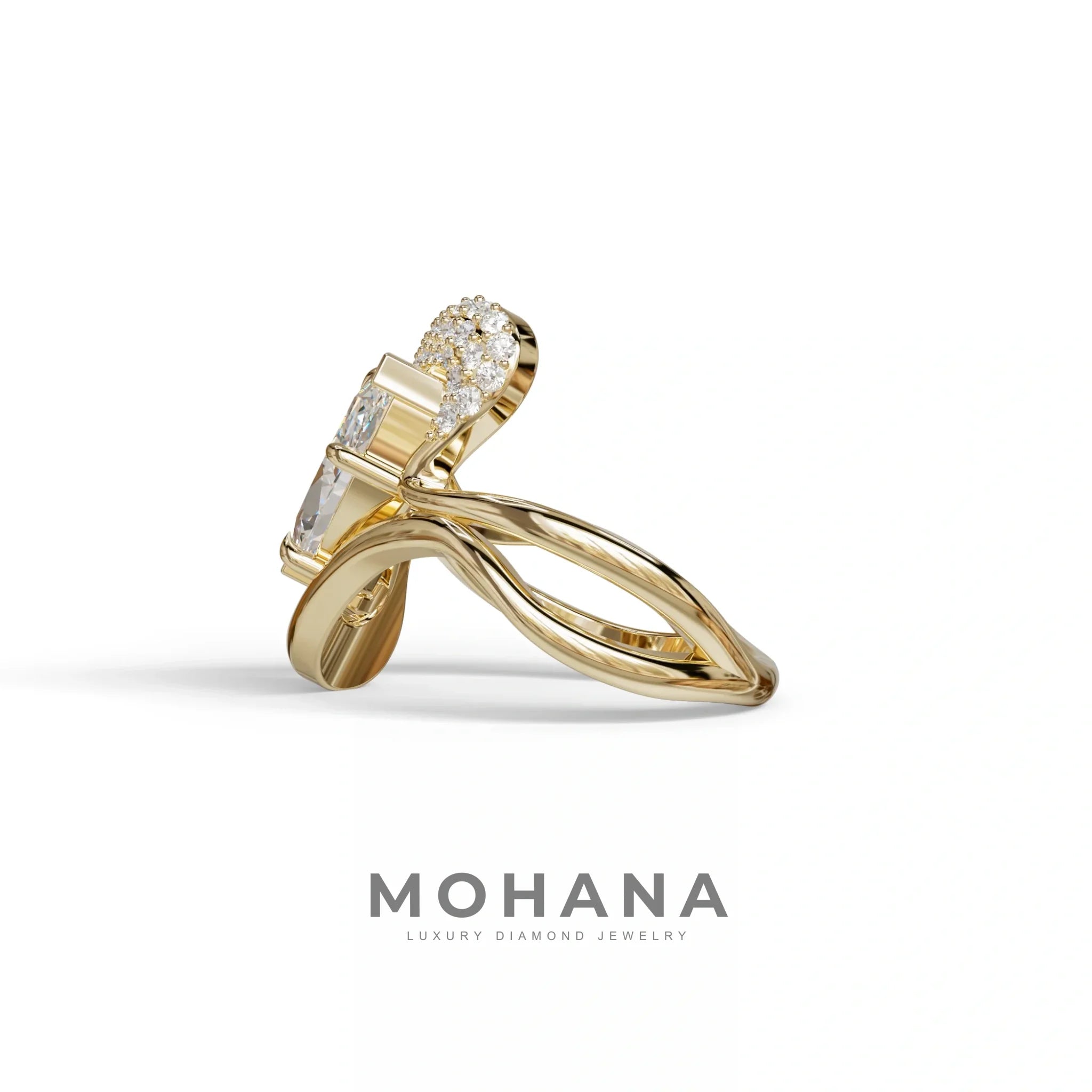 3 Carat Marquise Cut Lab Grown Diamond Curve Ring - Myka