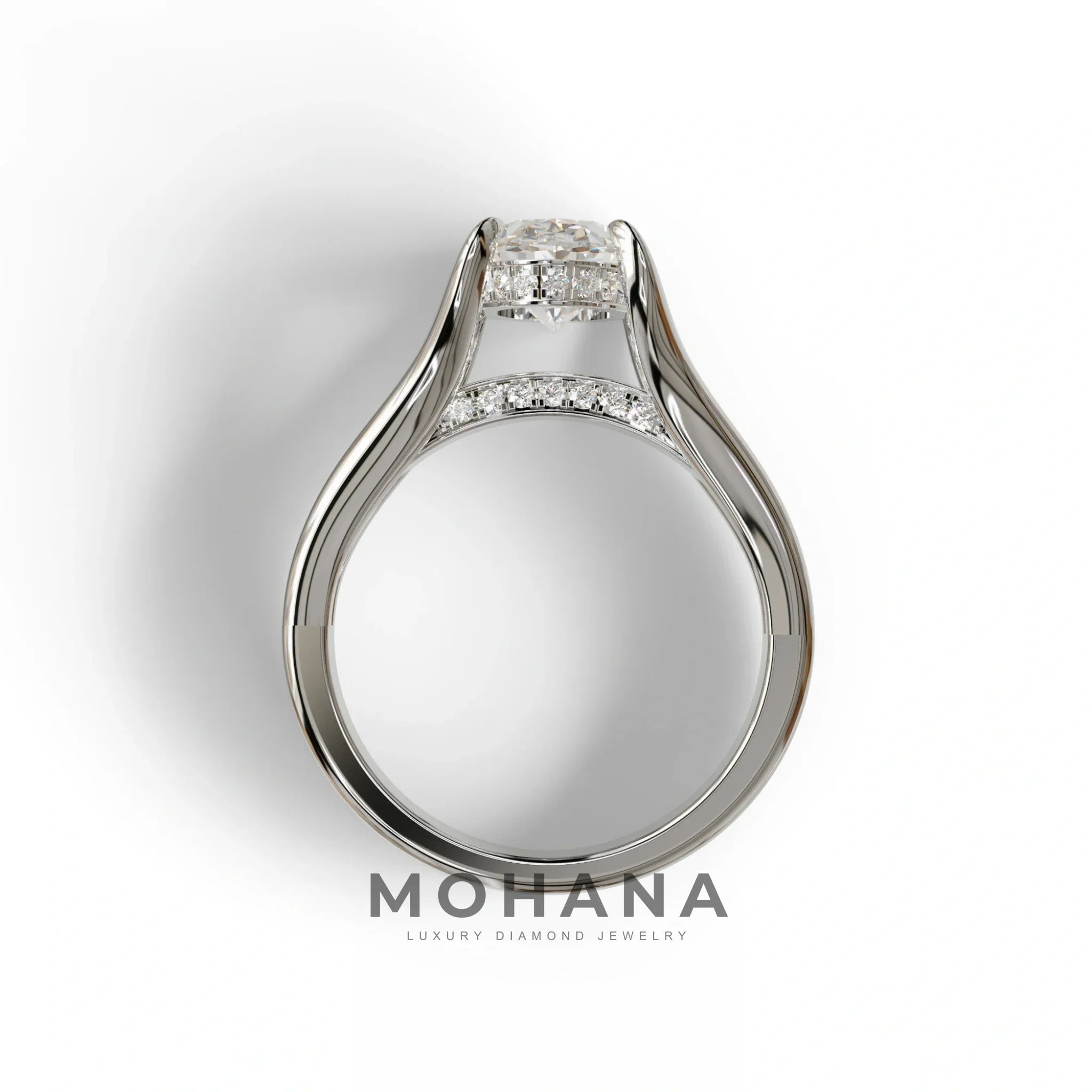 3 Carat E VVS Oval Cut Lab Diamond Engagement Ring - Beverly