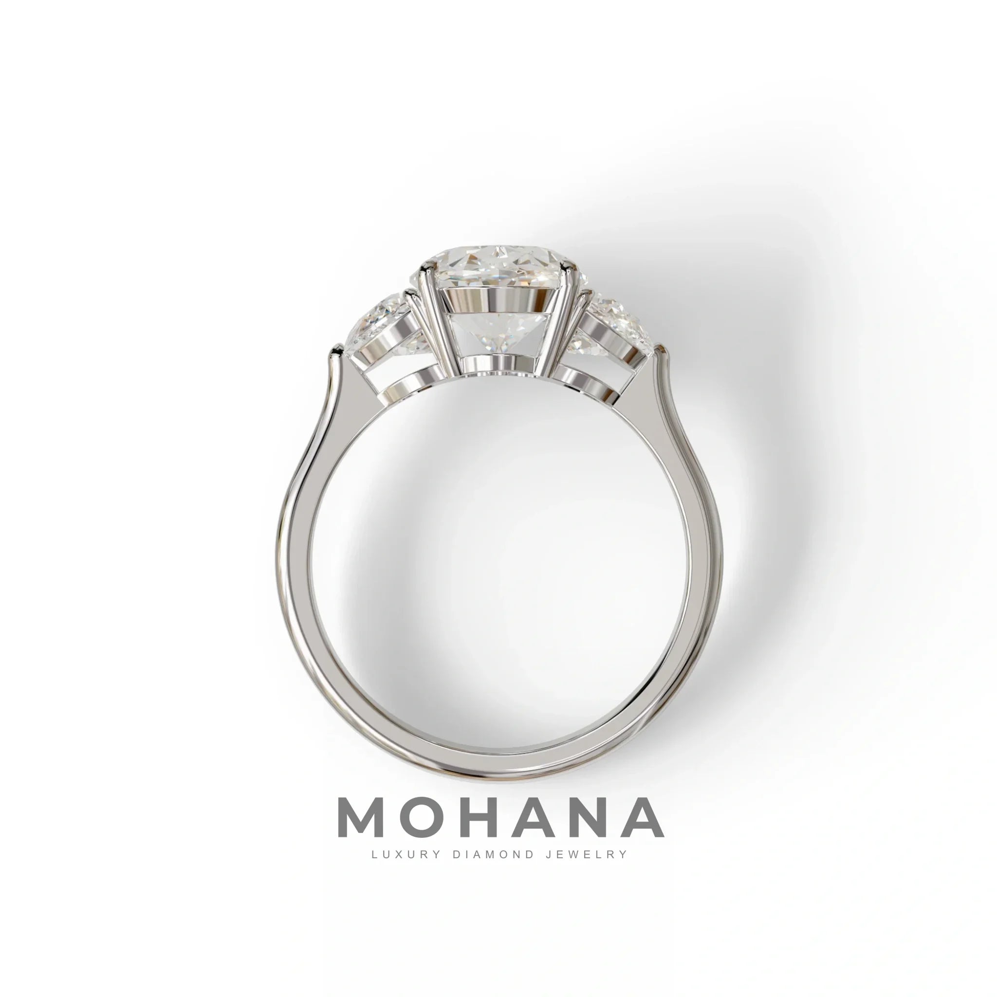 3 Carat Lab Grown Diamond Engagement Ring · Oval Cut Three Stone | Constellation - view 9