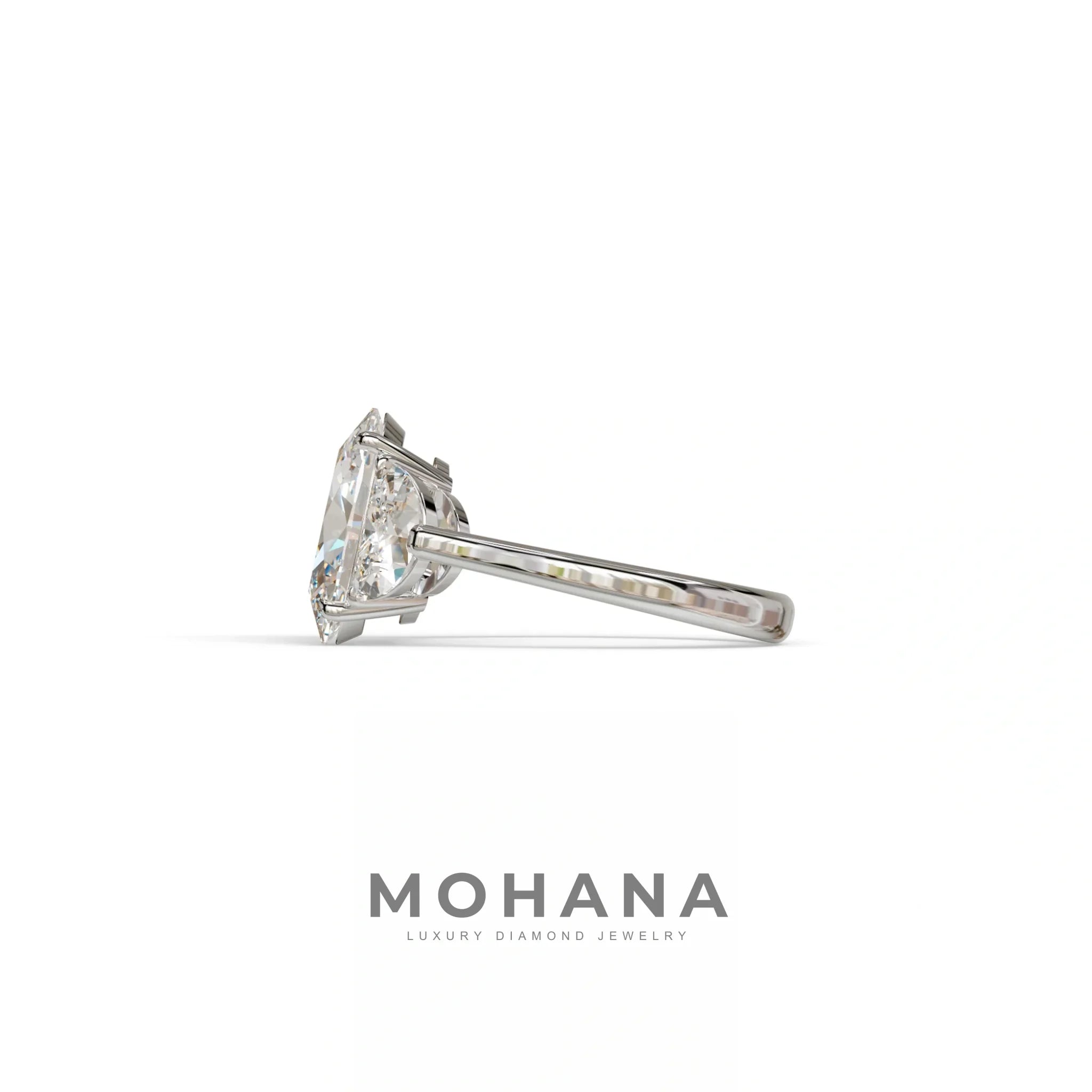 3 Carat Lab Grown Diamond Engagement Ring · Oval Cut Three Stone | Constellation - view 6