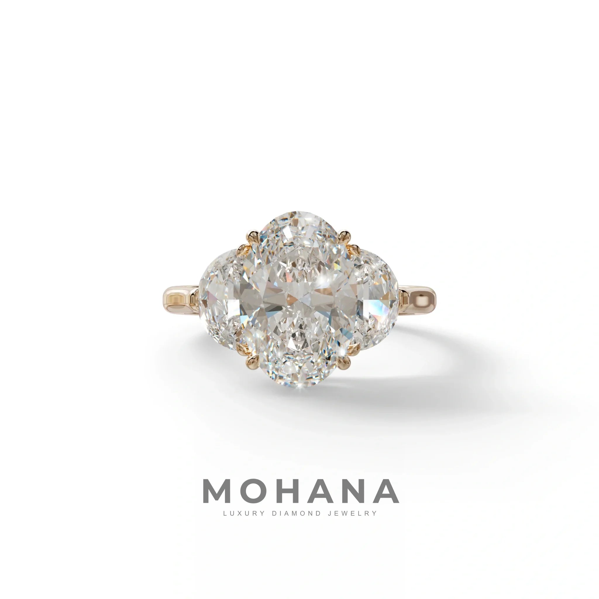 3 Carat Lab Grown Diamond Engagement Ring · Oval Cut Three Stone | Constellation - view 2