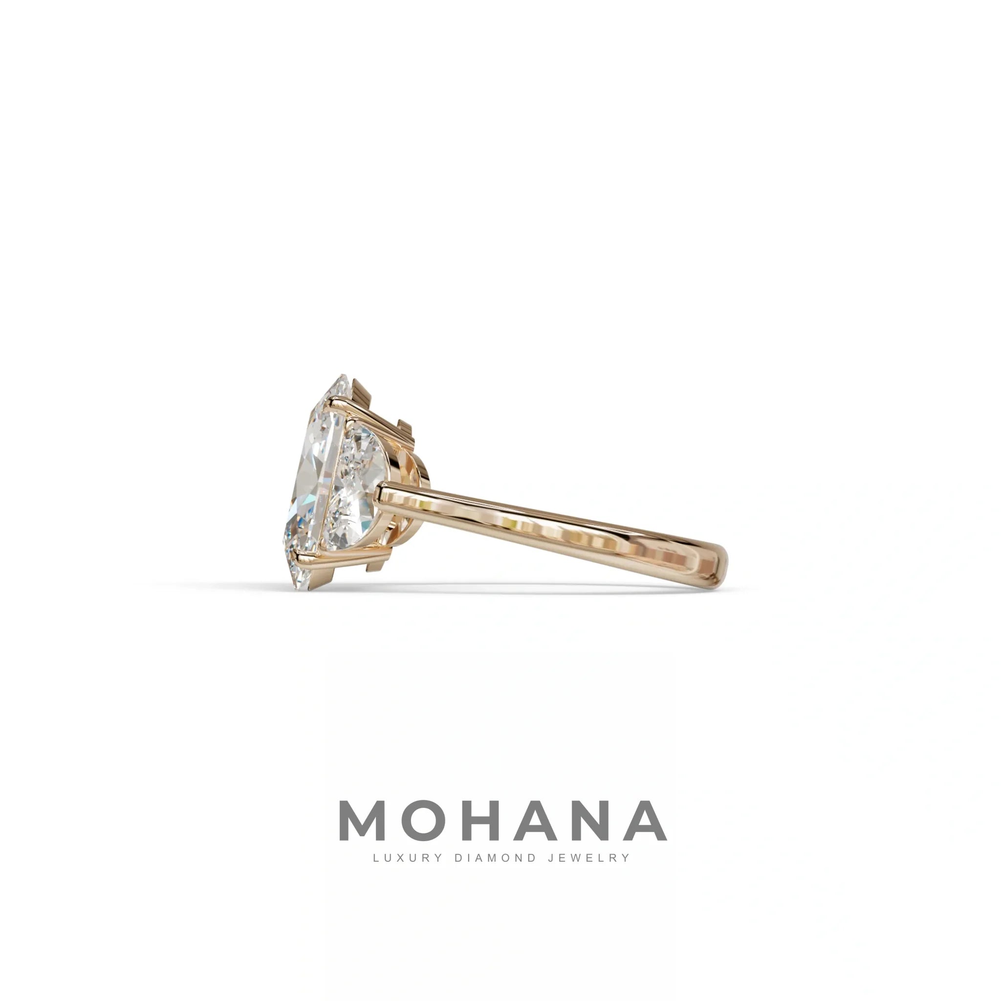 3 Carat Lab Grown Diamond Engagement Ring · Oval Cut Three Stone | Constellation - view 5