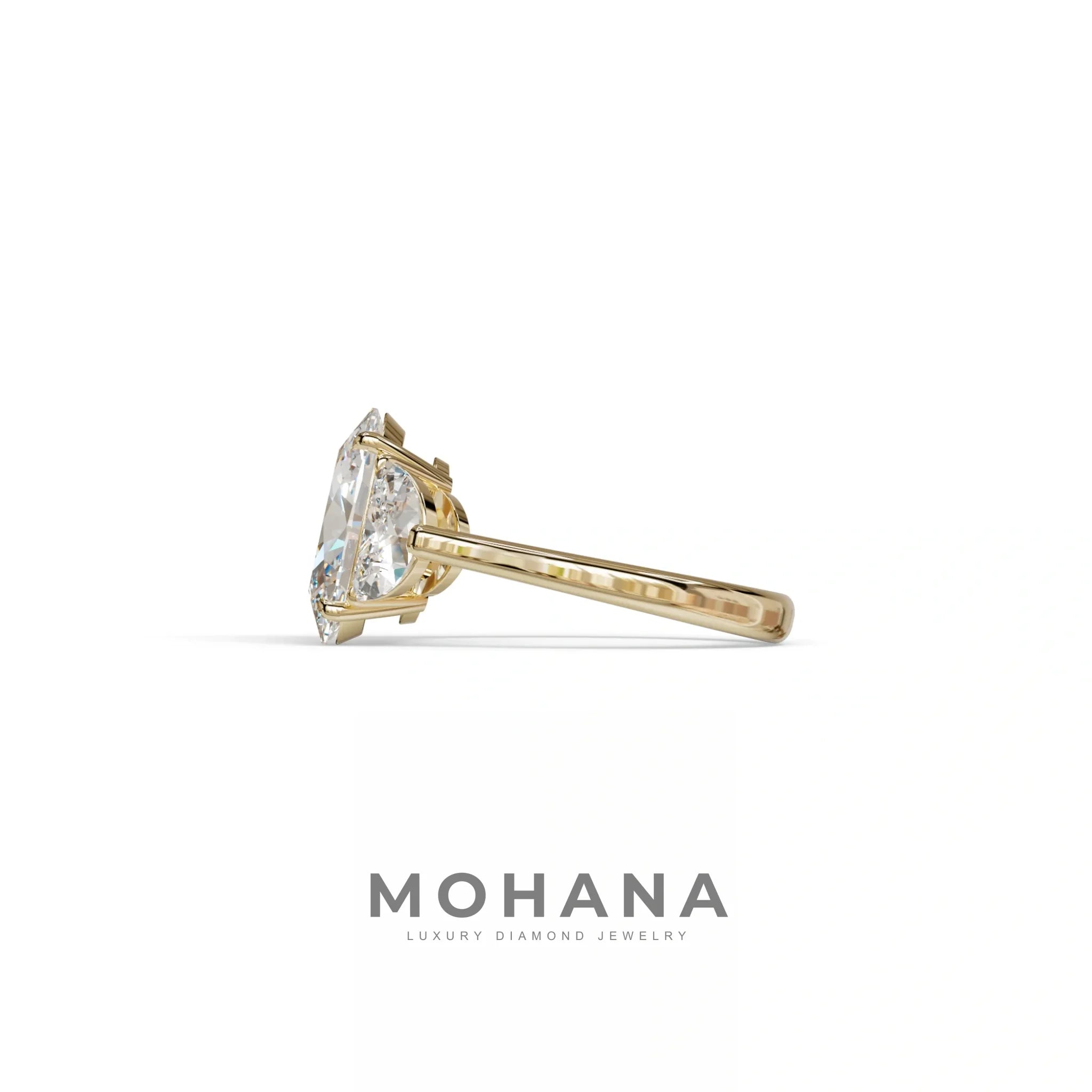 3 Carat Lab Grown Diamond Engagement Ring · Oval Cut Three Stone | Constellation - view 4