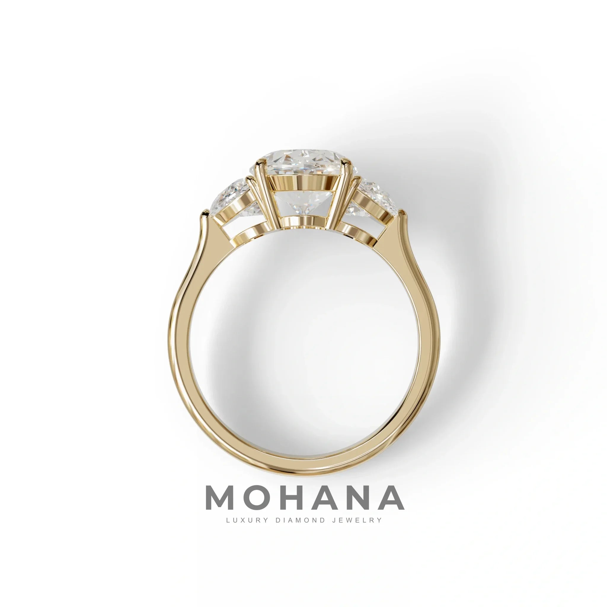 3 Carat Lab Grown Diamond Engagement Ring · Oval Cut Three Stone | Constellation - view 7