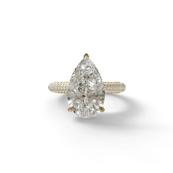 3 Carat Lab Grown Diamond Engagement Ring – Pear Cut Hidden Halo | Alina