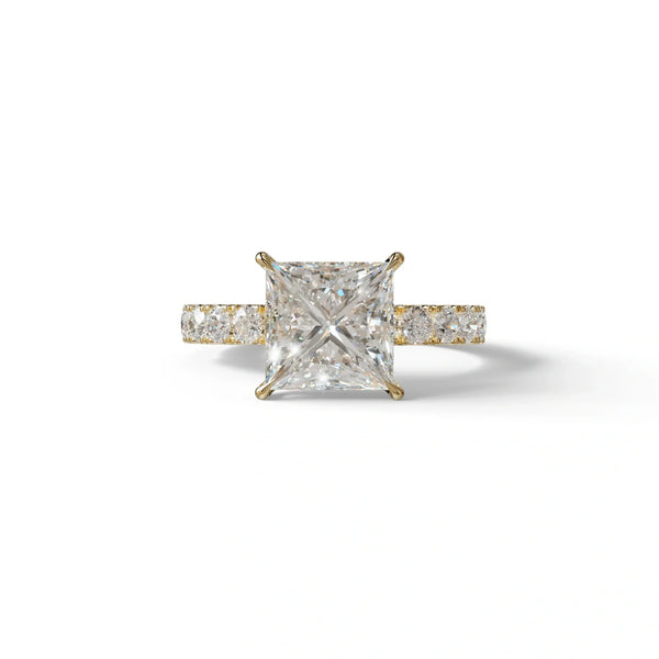 3 Carat Lab Grown Diamond Engagement Ring – Princess Cut Pavé | Elysia