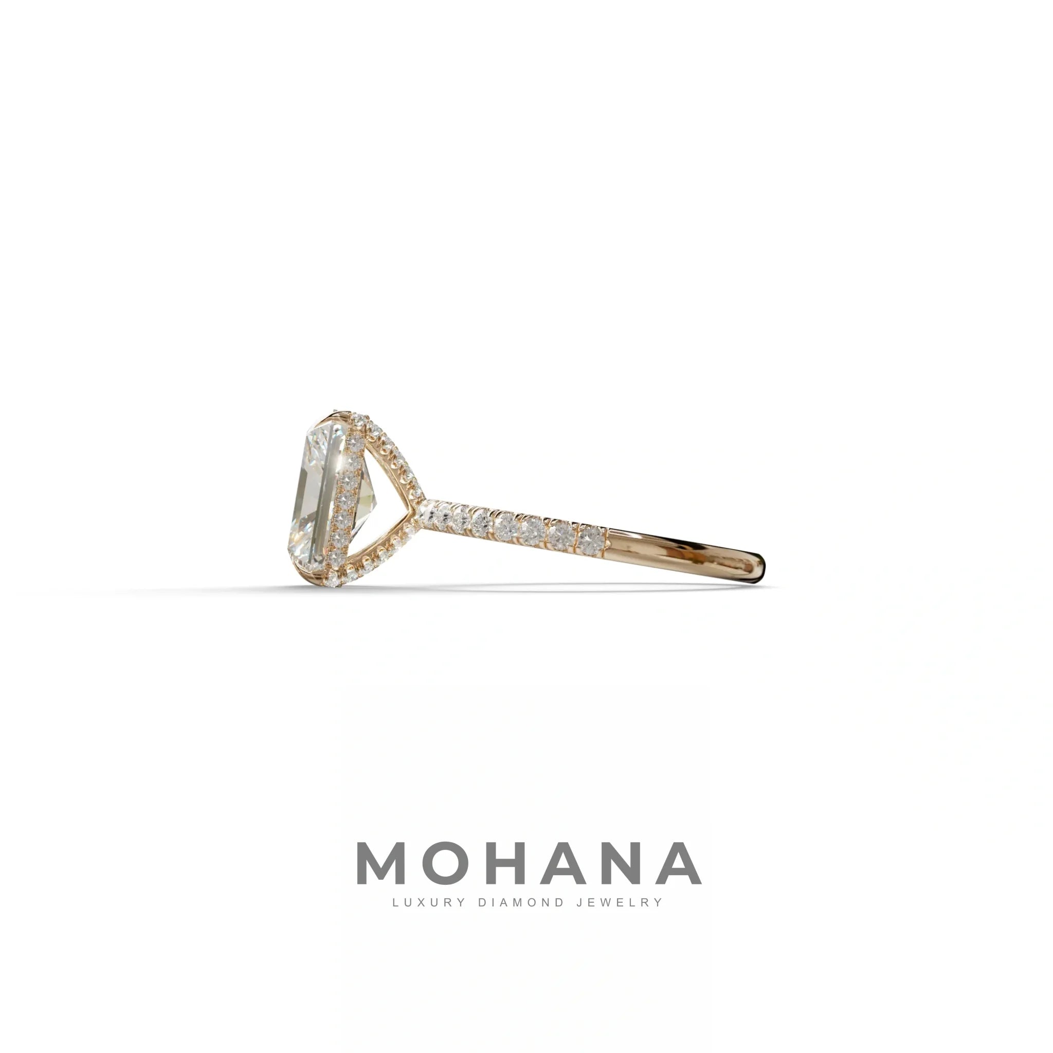 3 Carat E/VVS Radiant Cut Lab Diamond Ring -Monica