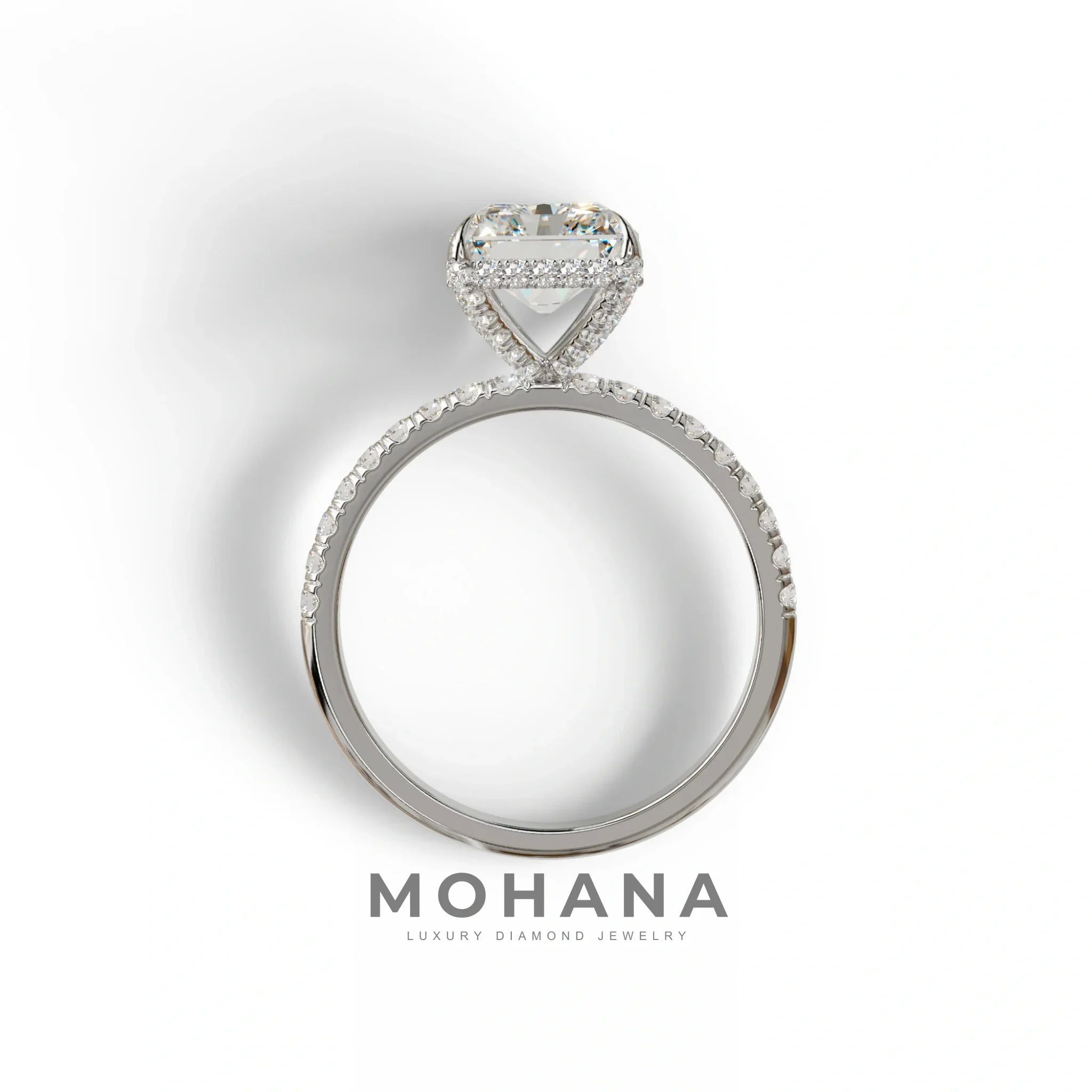 3 Carat E/VVS Radiant Cut Lab Diamond Ring -Monica