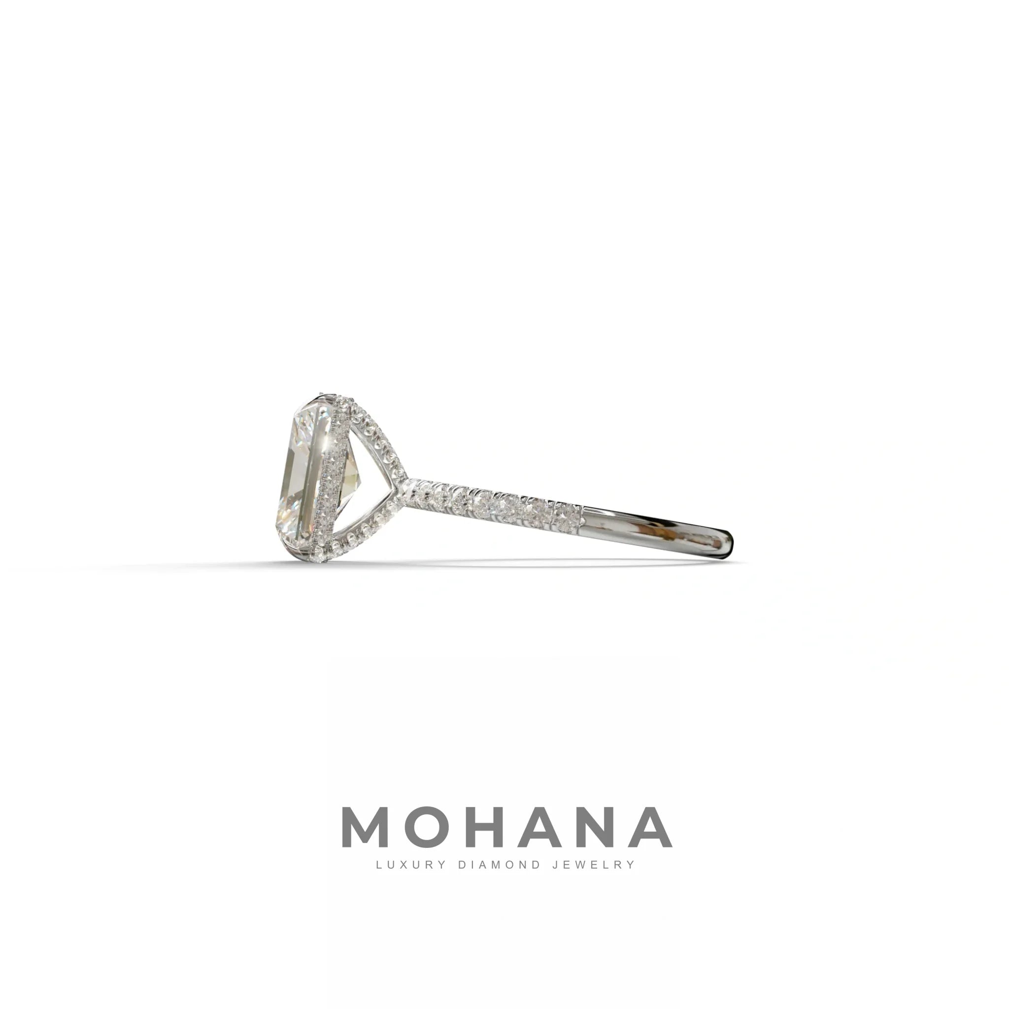 3 Carat E/VVS Radiant Cut Lab Diamond Ring -Monica