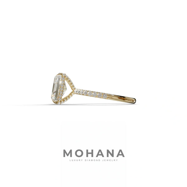 3 Carat Lab Grown Diamond Engagement Ring – Radiant Cut Halo alternate view