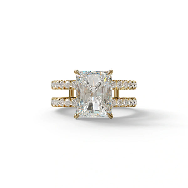 3 Carat Lab Grown Diamond Engagement Ring – Radiant Cut Hidden Halo | Billie