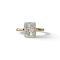 3 Carat E VVS Radiant Cut Hidden Halo Lab Grown Diamond Engagement Ring - 10K Solid Gold / Yellow Gold