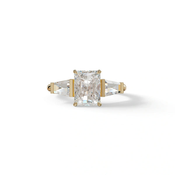 3 Carat Lab Grown Diamond Engagement Ring – Radiant Cut Three Stone | Yana