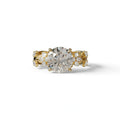 Natural Inspired 3 Carat Round Cut Lab Diamond Engagement Ring - Catalina - 10K Solid Gold / Yellow Gold