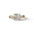 E VVS 3 Carat Round Cut Lab Diamond Ring - Infinity Cross - 10K Solid Gold / Rose Gold