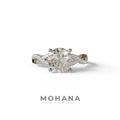 E VVS 3 Carat Round Cut Lab Diamond Ring - Infinity Cross - 10K Solid Gold / White Gold