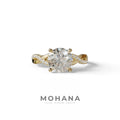 E VVS 3 Carat Round Cut Lab Diamond Ring - Infinity Cross - 10K Solid Gold / Yellow Gold