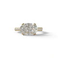 3 Carat Lab Grown Diamond Oval Cut Engagement Ring | East-West Diamond Ring - Ellipse - 10K Solid Gold / Yellow Gold