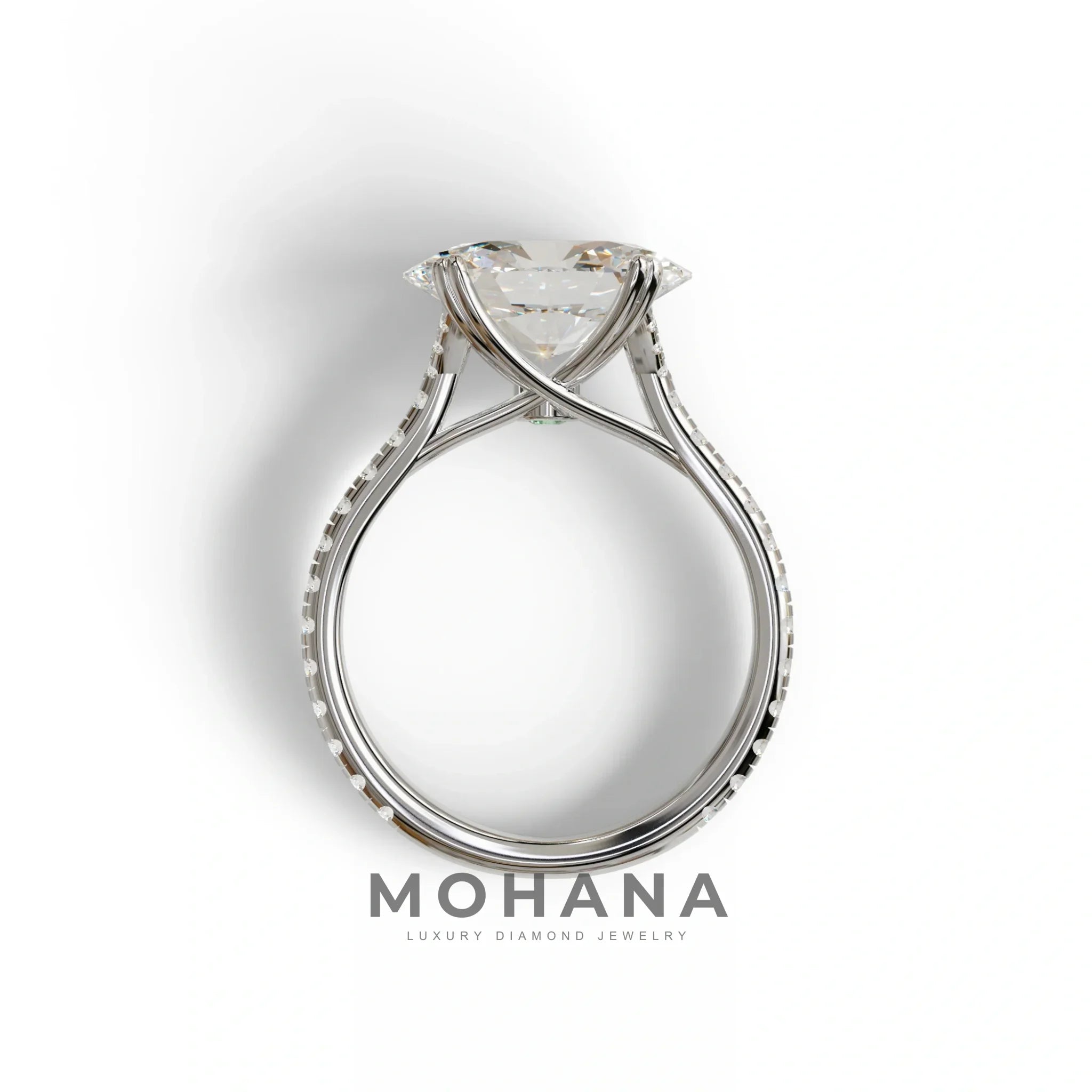 3 Carat Lab Grown Diamond Oval Cut Engagement Ring | East-West Diamond Ring - Ellipse