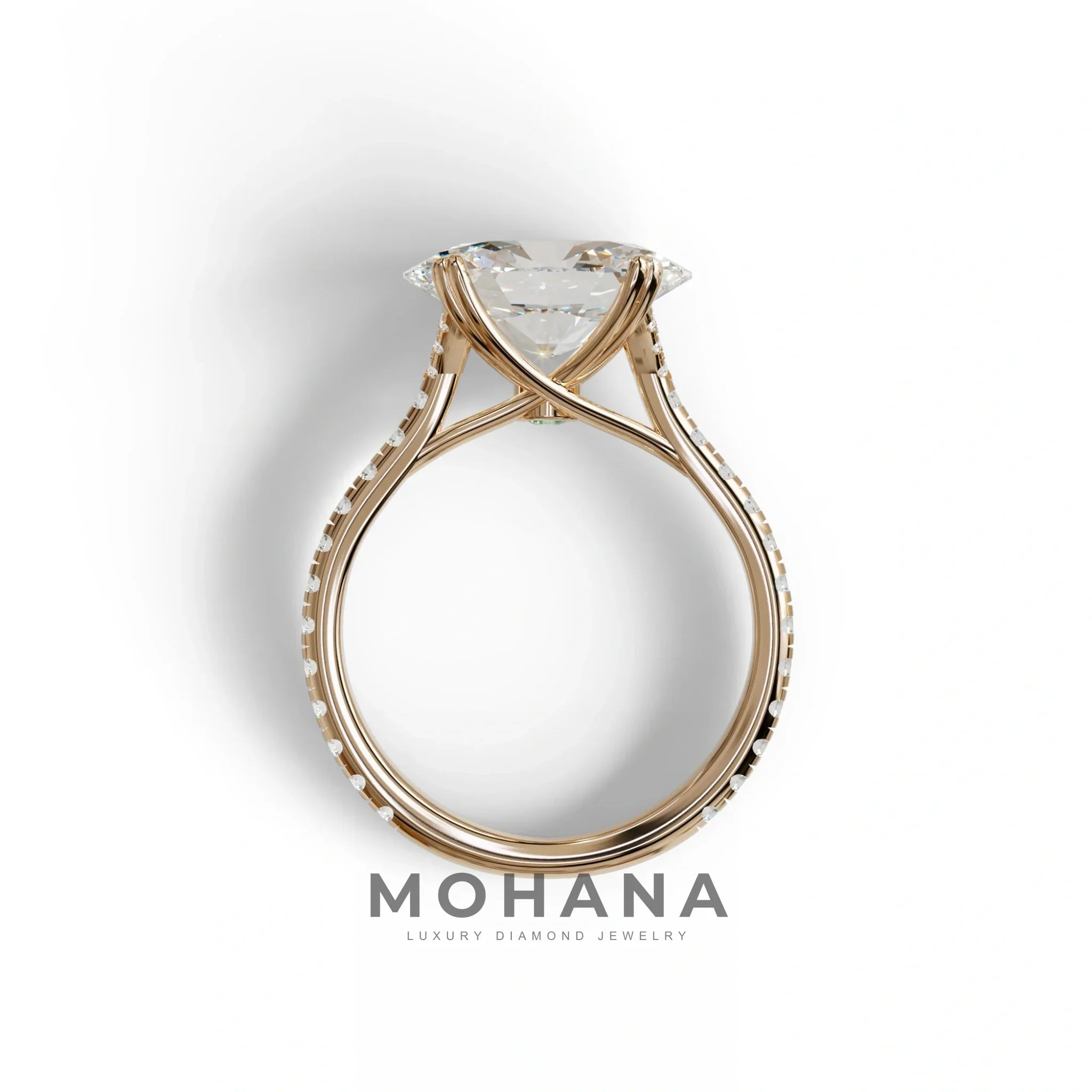 3 Carat Lab Grown Diamond Oval Cut Engagement Ring | East-West Diamond Ring - Ellipse