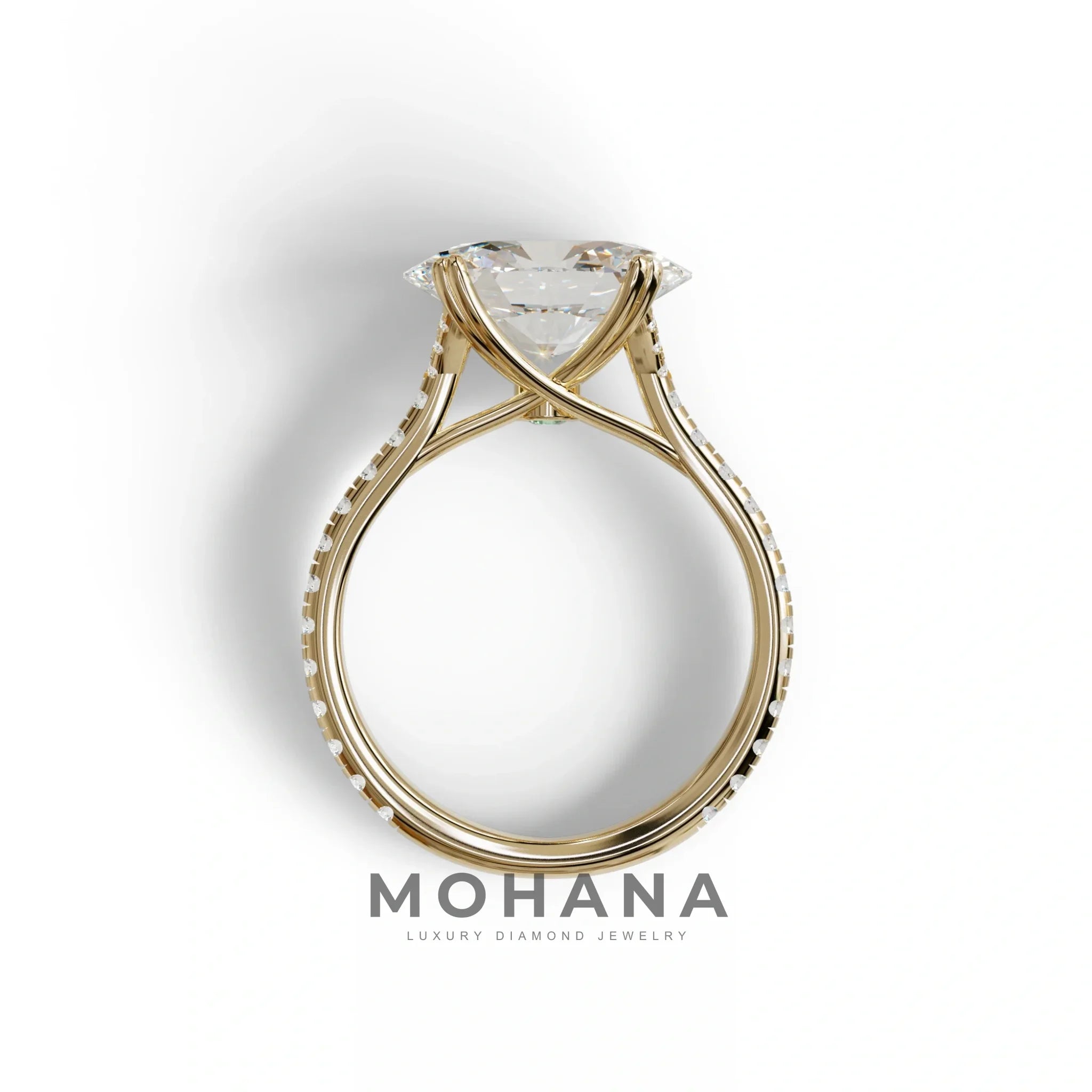 3 Carat Lab Grown Diamond Oval Cut Engagement Ring | East-West Diamond Ring - Ellipse