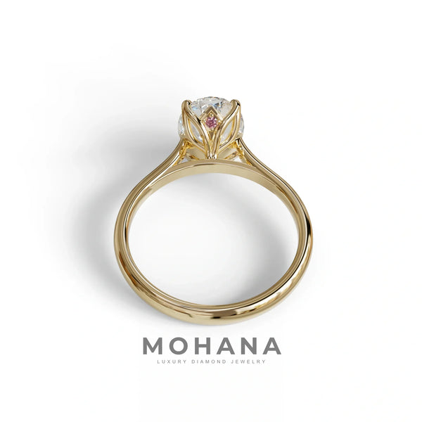 3 Carat Lab Grown Diamond Oval Cut Engagement Ring | Secret Pink Diamond- Eclipse alternate view