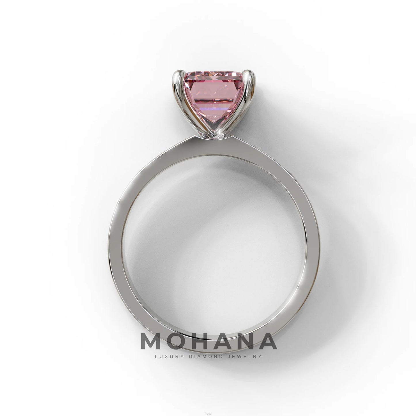 3 Carat Pink Emerald Lab Grown Diamond Solitaire Engagement Ring - Zulu